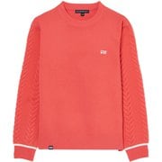 ゴルフウェアレディース L-ケーブルアミ クルーネックニット セーター L ピンク 045-14811-42-073