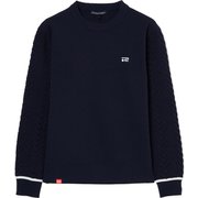ゴルフウェアレディース L-ケーブルアミ クルーネックニット セーター M ネイビー 045-14811-40-098
