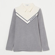 ゴルフウェアレディース L-キリカエ 長袖ポロシャツ シャツ長袖 M Lグレー系 048-24011-40-012