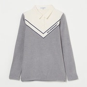 ゴルフウェアレディース L-キリカエ 長袖ポロシャツ シャツ長袖 L Lグレー系 048-24011-42-012