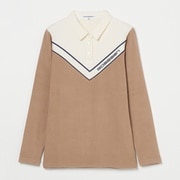 ゴルフウェアレディース L-キリカエ 長袖ポロシャツ シャツ長袖 M ベージュ 048-24011-40-052
