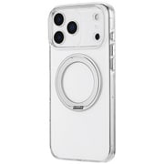 iPhone 17 Pro Max用 360度回転スタンド付き超透明ハードケース 「MASTER CLEAR mag swing」 クリア/シルバー LN-IL25MCMSSV
