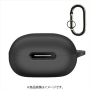 Soundcore P40i用 シリコン ケース カバー キズ防止 耐衝撃 落下防止 カラビナ付き ブラック CREC-SCP40i-SBK