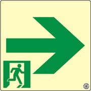 高輝度蓄光式誘導標識 ステッカータイプ 150mm×150mm 厚さ0.5mm ASN951