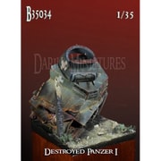 DM35034 1/35 ダイオラマベース34 60×60mm WWII ドイツ 撃破されたI号戦車 [組立式プラスチックモデル]