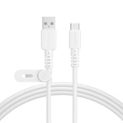 編み込みシリコンケーブル 急速充電 データ転送対応 USB-A to USB-C 2m 2年保証 エアリーホワイト（MOT-NLAC） MOT-NLAC200-WH