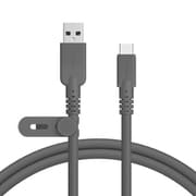 10Gbpsシリコンケーブル USB-A to USB-C Gen2 ケーブルバンド付 1m スモーキーブラック（MOT-SCBU1AC100） MOT-SCBU1AC100-BK