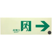 非常用標識 中輝度蓄光式誘導標識 硬質塩ビ板タイプ 消防認定品（NP-014号）非常口→ TPSNシリーズ 100mm×300mm×1.4mm TPSN901