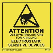ラベル 「ATTENTION」MIL 51X51mm 500枚入り 06727