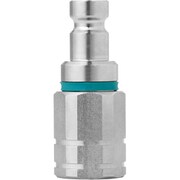 ノン・ドリップニップル(プラグ)呼径4mm ステンレス製 バルブ付 G1/4"メネジ FPM 10-277-6210