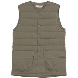 ストレッチのダウンベスト ユニセックス ベスト オリーブネズミ サイズ二（Sサイズ） 021077