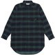 タータンチェックのロングシャツ ユニセックス シャツ ブラックウォッチ（B135） サイズ一（XSサイズ） 021110
