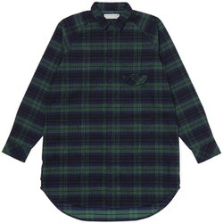 タータンチェックのロングシャツ ユニセックス シャツ ブラックウォッチ（B135） サイズ一（XSサイズ） 021110