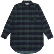 タータンチェックのロングシャツ ユニセックス シャツ ブラックウォッチ（B135） サイズ一（XSサイズ） 021110