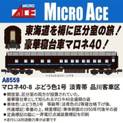 A8559 Nゲージ完成品 マロネ40-8 ぶどう色1号 淡青帯 品川客車区 [鉄道模型]