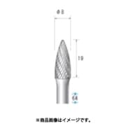 超硬カッター 砲弾型 ダブルカット Φ8×19×軸Φ6 26122