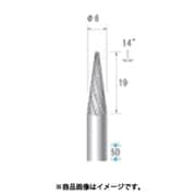 超硬カッター テーパー型 ダブルカット Φ6×19×軸Φ6 14° 26142