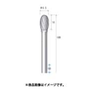 ロングシャフト超硬カッター 楕円型 ダブルカット Φ9.5×16×軸Φ6 26632