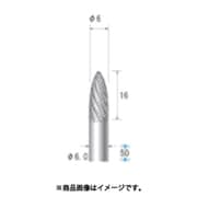 チタンコート超硬カッター 砲弾型 ダブルカット Φ6×16×軸Φ6 21535