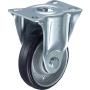 プレート式キャスター 固定 車輪径100mm ゴム車輪(ボールベアリング) 420SR-1RB100