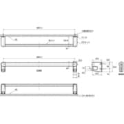 フック付タオル掛け 400mm 610-013