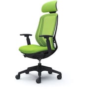 【完成品】 Sylphy(シルフィ) ライムグリーン【エクストラハイバック 可動ヘッドレスト メッシュタイプ アジャストアーム付 ブラックボディ 樹脂脚 ウレタンキャスター】※受注生産品 C68EZR FMP5