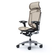 【完成品】 Contessa seconda（コンテッサセコンダ） ベージュ【エクストラハイバック 大型固定ヘッドレスト メッシュ アジャストアーム ポリッシュフレーム ブラックボディ ランバー無 ハンガー無 ナイロンキャスター】※受注生産品 CC85BR FPG7