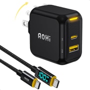 MAGCUBE PRO PD 急速充電器 67W USB-A×1,USB-C×1 LEDディスプレイケーブル SET ブラック RE-JEMP67BL2