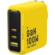 THE YOUTH PD 急速充電器 100W USB-A×1,USB-C×2 イエロー RE-JEYTP100YL1
