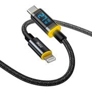 MAGLINE PREMIUM USB-C to Lightning ケーブル 1.2m 27W 急速充電 LEDディスプレイ ブラック RE-JEPCa12LL-BL