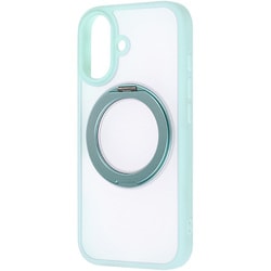 iPhone 17用 ハイブリッドケース シルキーマット マグネット充電対応 リング付き ブルー RT-P52BS11/A