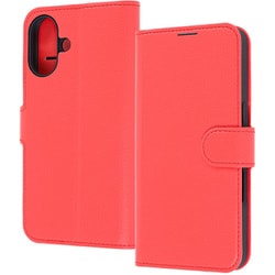 iPhone 17用 手帳型レザーケース シンプル マグネット レッド RT-P52ELC1/R