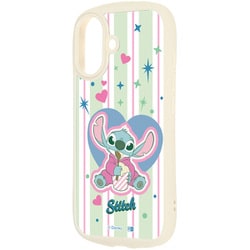 iPhone 17用 ディズニー Puffull 衝撃吸収 バンパー ハイブリッドケース スティッチ_ハートストライプ RC-DP52CMD2MLW/ST25