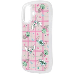 iPhone 17用 ディズニー Puffull 衝撃吸収 バンパー ハイブリッドケース スティッチ_チェック総柄 RC-DP52CMD2C/ST26