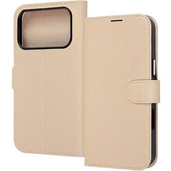 iPhone 17 Pro用 手帳型レザーケース シンプル マグネット ベージュ RT-P53ELC1/BE