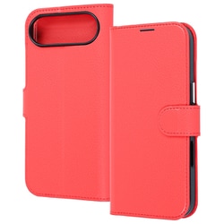 iPhone Air用 手帳型レザーケース シンプル マグネット レッド RT-P54ELC1/R