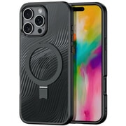 iPhone 16 Pro用 ハイブリッドケース Aimo Mag MagSafe対応 スタンド付き/ブラック DUX-IP16PAIMOMS/BK