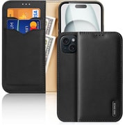 iPhone 15用 手帳型ケース 本革 Hivo/Black DUX-IP15Hivo/BK