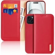 iPhone 15用 手帳型ケース 本革 Hivo/Red DUX-IP15Hivo/RE