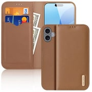 iPhone 16 Plus用 手帳型ケース 本革 Hivo/Brown DUX-IP16PLHivo/BR