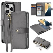 iPhone 16 Pro用 手帳型ケース Lawa 財布付き多機能/グレー DUX-IP16PLAWA/GR