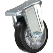 重荷重用キャスター ゴム車輪 固定金具付 Φ200 HR-200WK