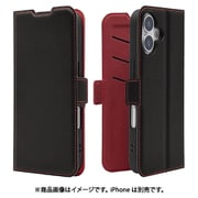 iPhone 17用 手帳型ケース 薄型 カード入れ スタンド機能 衝撃吸収 シンプル サイドマグネット BK RD 8854IP5ABSMBKR