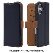 iPhone 17用 手帳型ケース 薄型 カード入れ スタンド機能 衝撃吸収 シンプル サイドマグネット NV BR 9193-IP5ABSMNVB