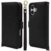 iPhone 17用 手帳型ケース カード入れ おしゃれ スタンド機能 シンプル ハンドストラップ付き サイドマグネット式 ブラック 8858IP5ABHSBK