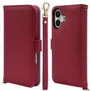 iPhone 17用 手帳型ケース カード入れ おしゃれ スタンド機能 シンプル ハンドストラップ付き サイドマグネット式 マゼンタ 8860IP5ABHSMA