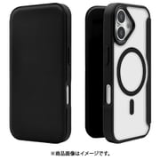 iPhone 17用 手帳型ハイブリッドケース カード入れ 衝撃吸収 シンプル マグネット式 磁力充電対応 ブラック 8865IP5ABHPMBK