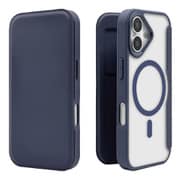 iPhone 17用 手帳型ハイブリッドケース カード入れ 衝撃吸収 シンプル マグネット式 磁力充電対応 ネイビー 8866IP5ABHPMNV