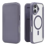 iPhone 17用 手帳型ハイブリッドケース カード入れ 衝撃吸収 シンプル マグネット式 磁力充電対応 ブルーグレー 8867IP5ABHPMBG