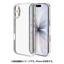 iPhone 17用 ソフトケース TPU メタルフレーム 極限保護 精密設計 衝撃吸収 シルバー 8868IP5ATPLSV